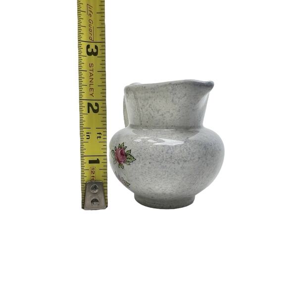 Vintage Mini Creamer And Bowl Lancaster Sandland Pink Flowers Hanley England - Picture 11 of 16